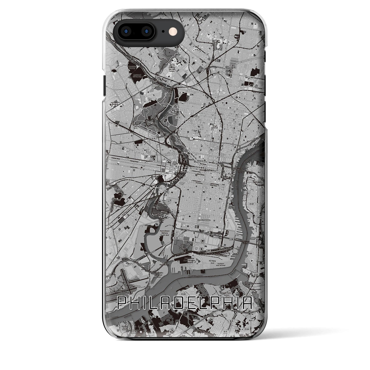 【フィラデルフィア(アメリカ)】地図柄iPhoneケース(クリアタイプ)