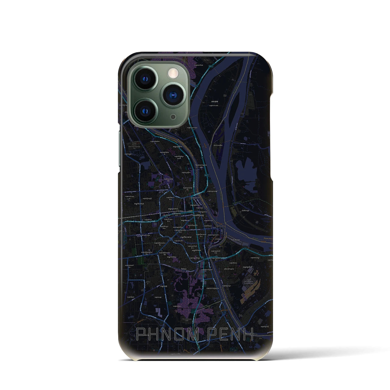 【プノンペン(カンボジア)】地図柄iPhoneケース(バックカバータイプ)
