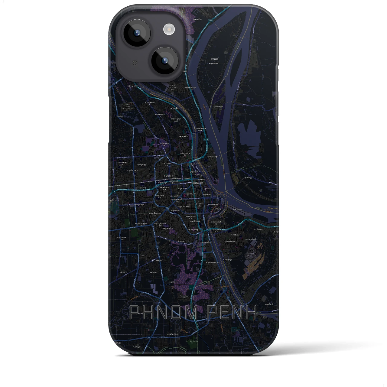 【プノンペン(カンボジア)】地図柄iPhoneケース(バックカバータイプ)