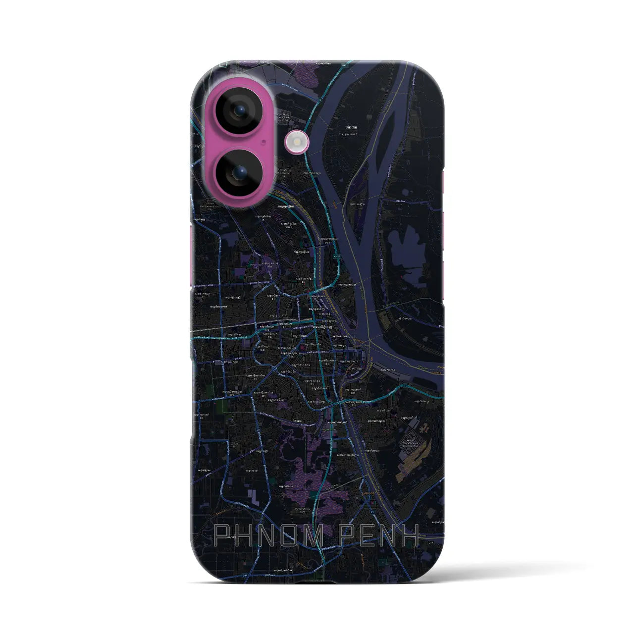 【プノンペン(カンボジア)】地図柄iPhoneケース(バックカバータイプ)