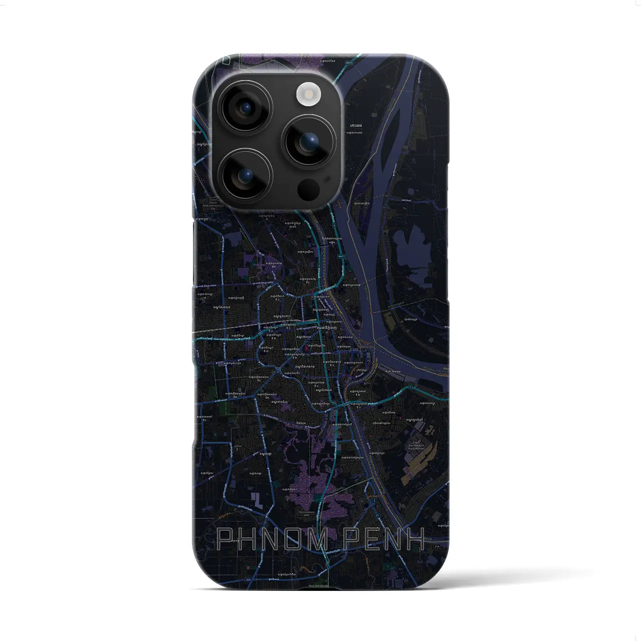 【プノンペン(カンボジア)】地図柄iPhoneケース(バックカバータイプ)