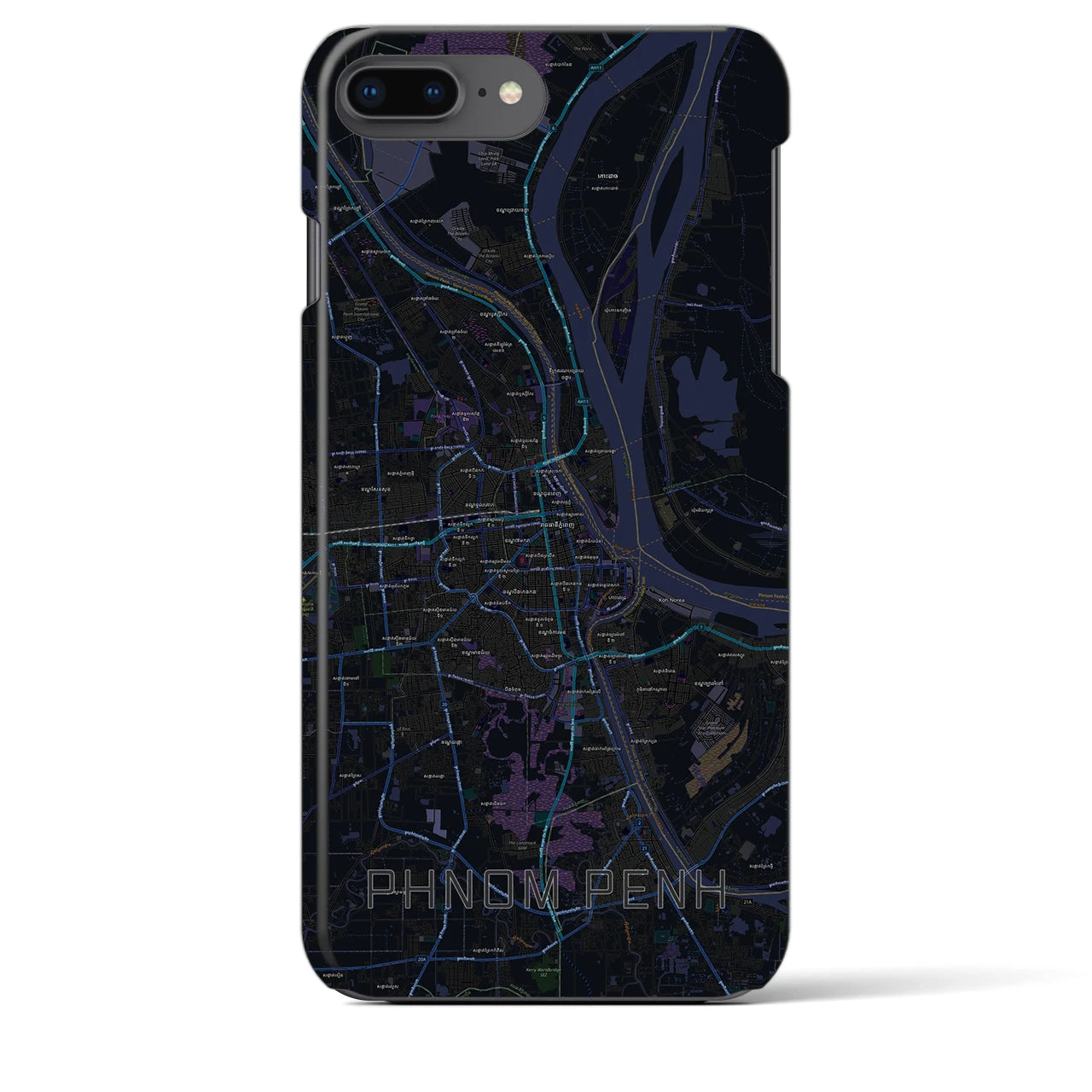 【プノンペン(カンボジア)】地図柄iPhoneケース(バックカバータイプ)