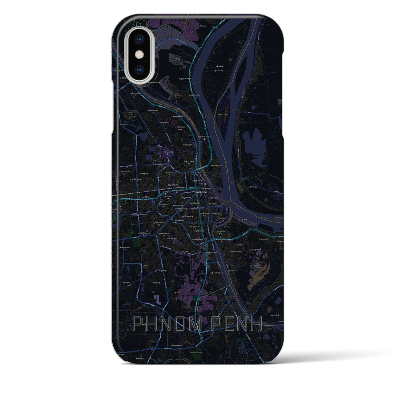【プノンペン(カンボジア)】地図柄iPhoneケース(バックカバータイプ)
