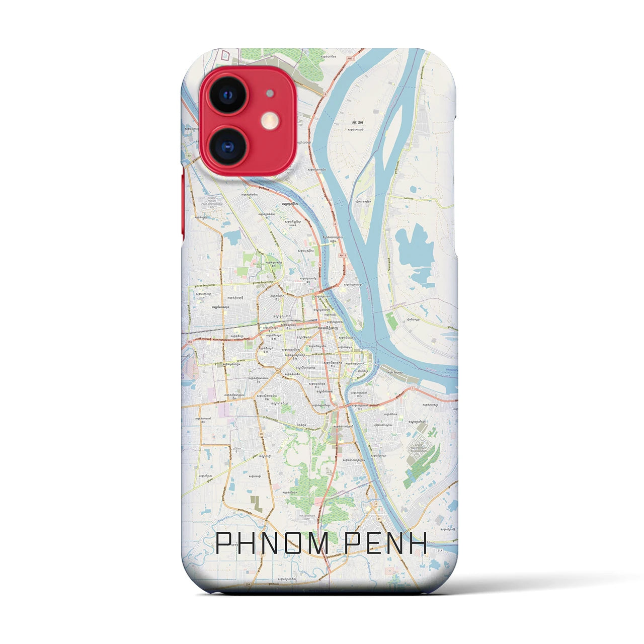 【プノンペン(カンボジア)】地図柄iPhoneケース(バックカバータイプ)
