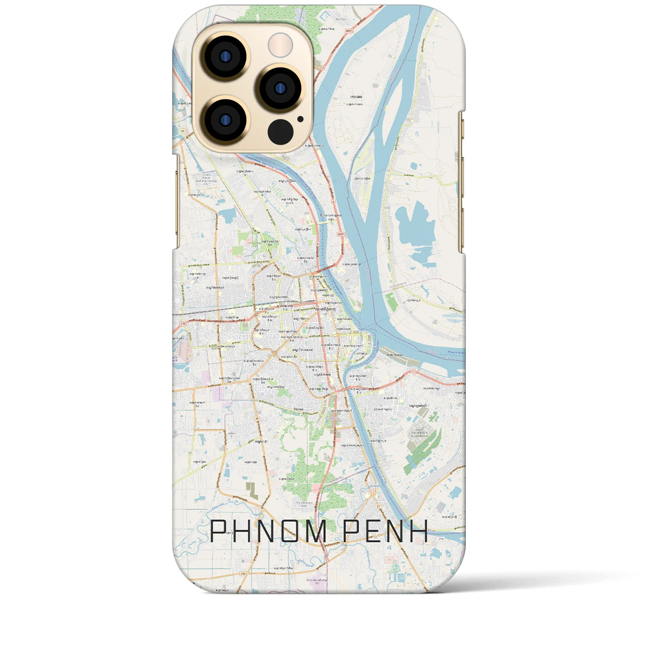【プノンペン(カンボジア)】地図柄iPhoneケース(バックカバータイプ)