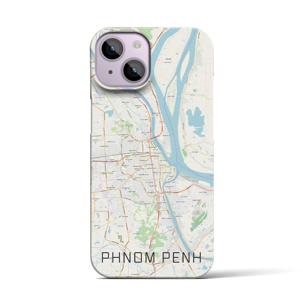 【プノンペン(カンボジア)】地図柄iPhoneケース(バックカバータイプ)