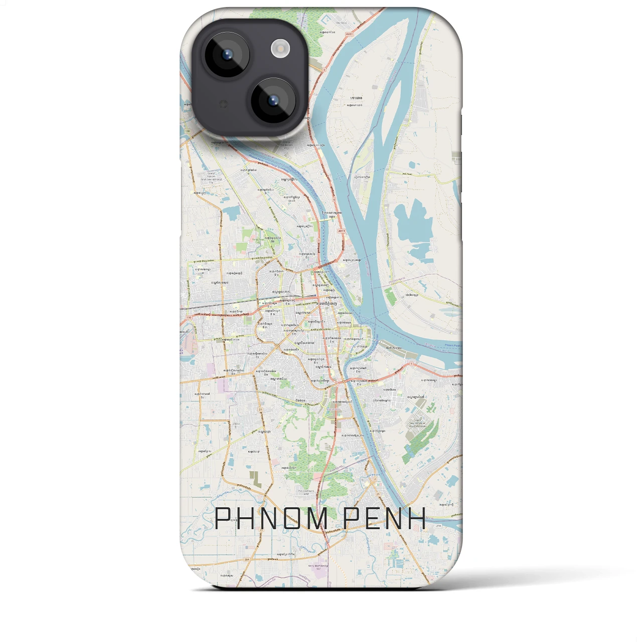 【プノンペン(カンボジア)】地図柄iPhoneケース(バックカバータイプ)