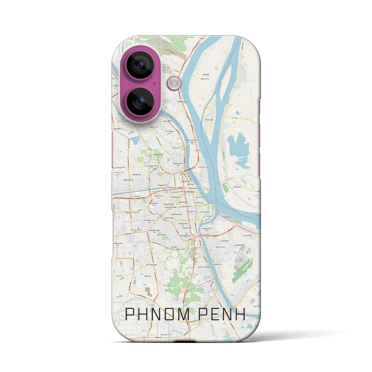 【プノンペン(カンボジア)】地図柄iPhoneケース(バックカバータイプ)