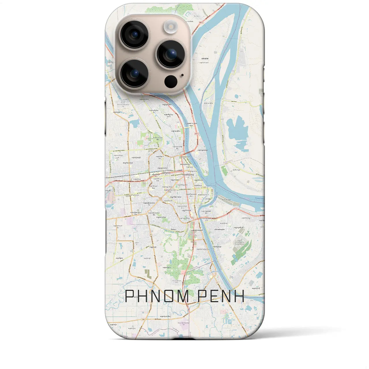 【プノンペン(カンボジア)】地図柄iPhoneケース(バックカバータイプ)