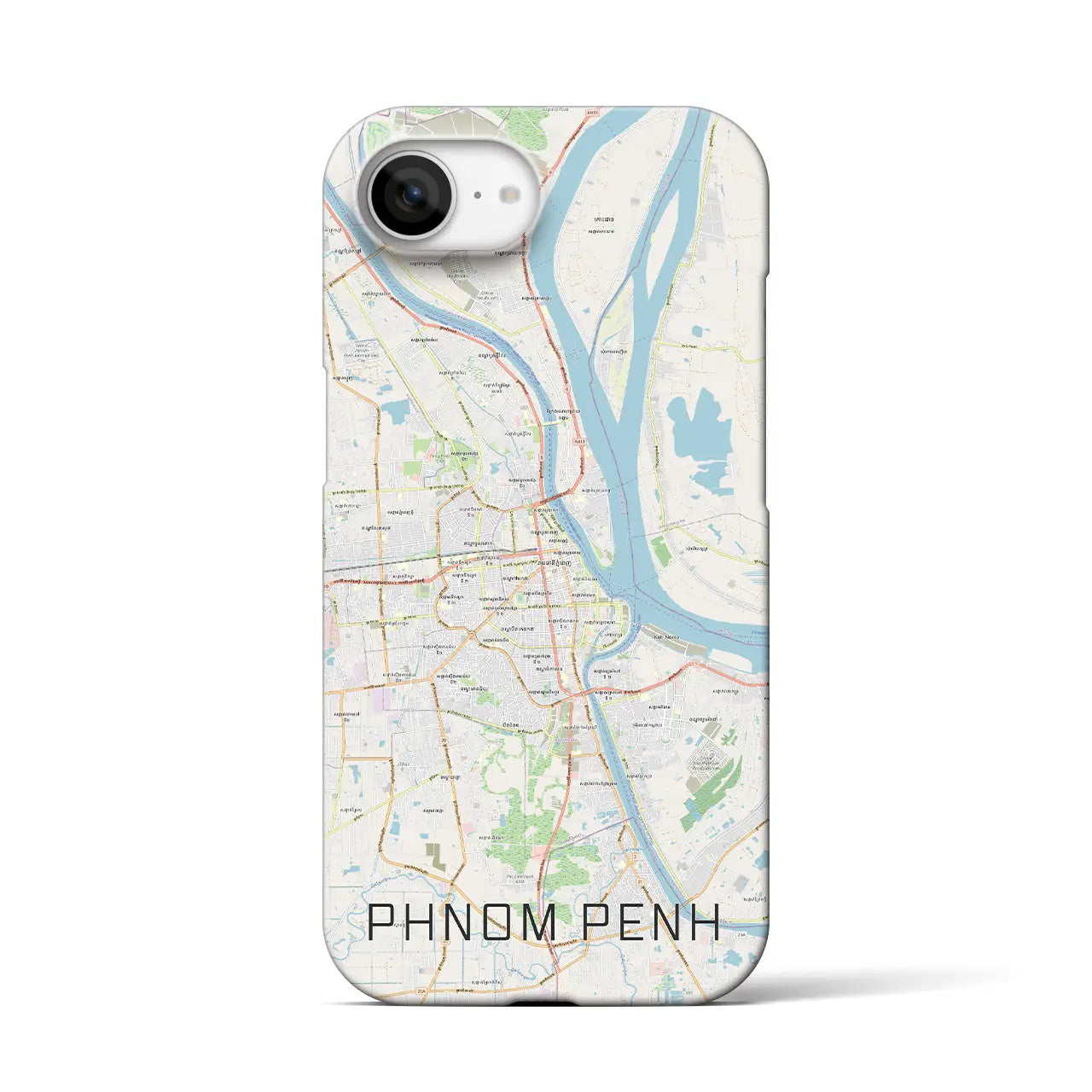 【プノンペン(カンボジア)】地図柄iPhoneケース(バックカバータイプ)