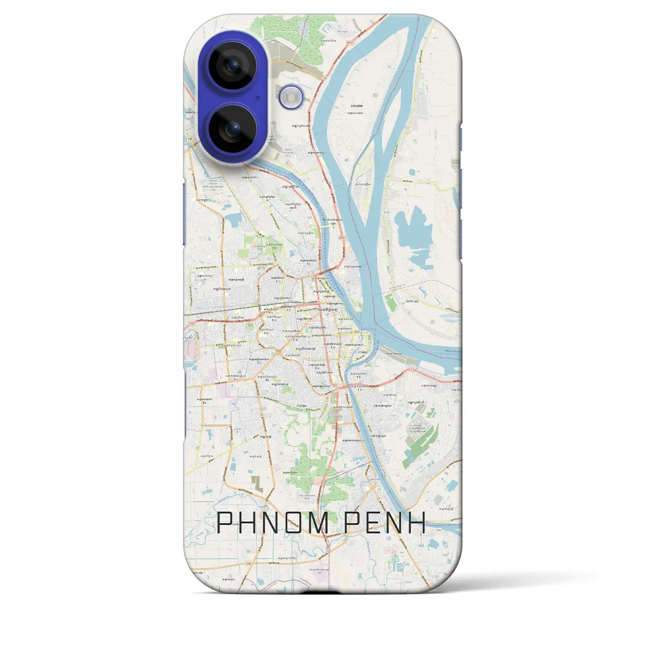 【プノンペン(カンボジア)】地図柄iPhoneケース(バックカバータイプ)ナチュラル・iPhone 16 Pro Max 用