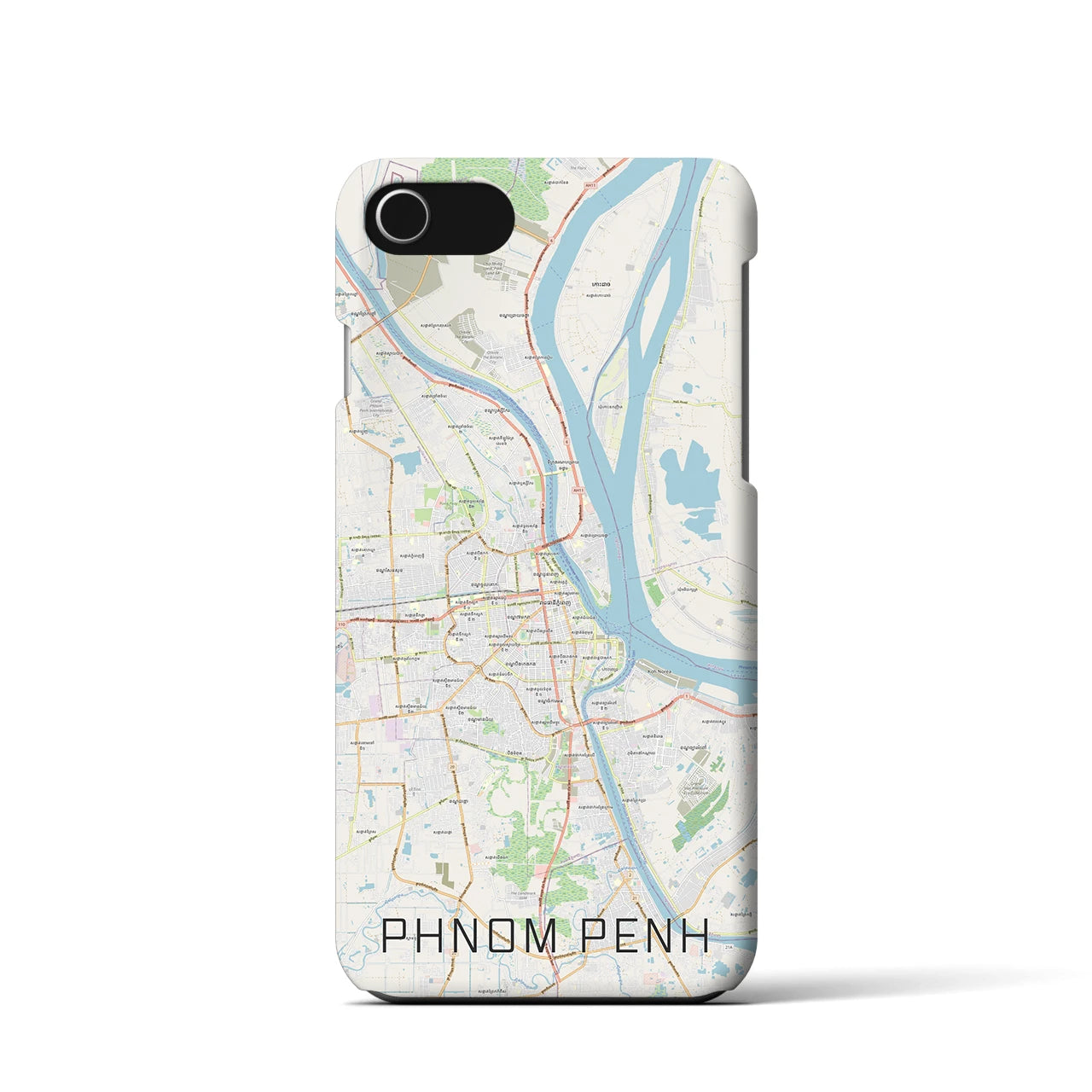 【プノンペン(カンボジア)】地図柄iPhoneケース(バックカバータイプ)