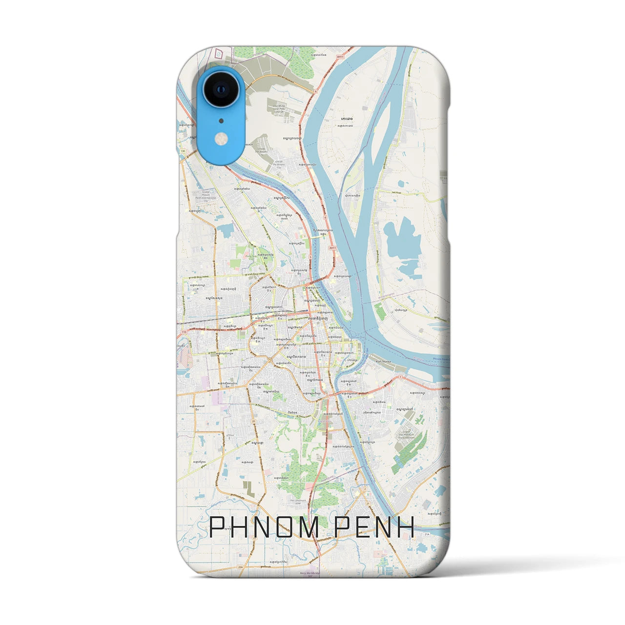 【プノンペン(カンボジア)】地図柄iPhoneケース(バックカバータイプ)