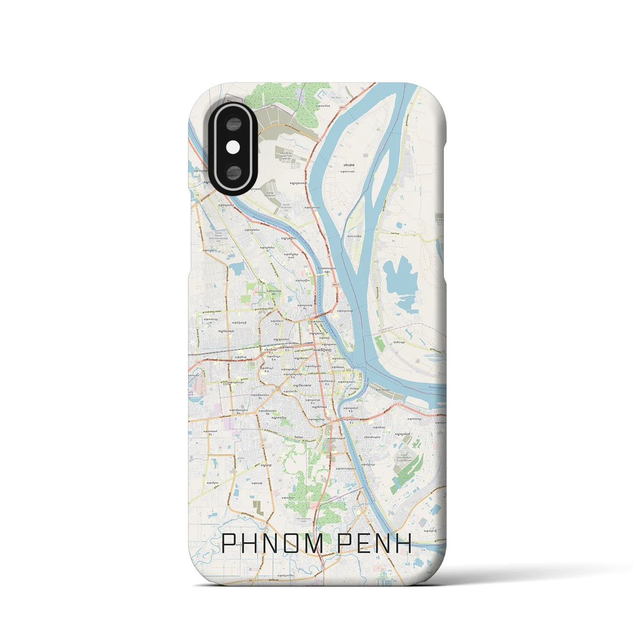 【プノンペン(カンボジア)】地図柄iPhoneケース(バックカバータイプ)