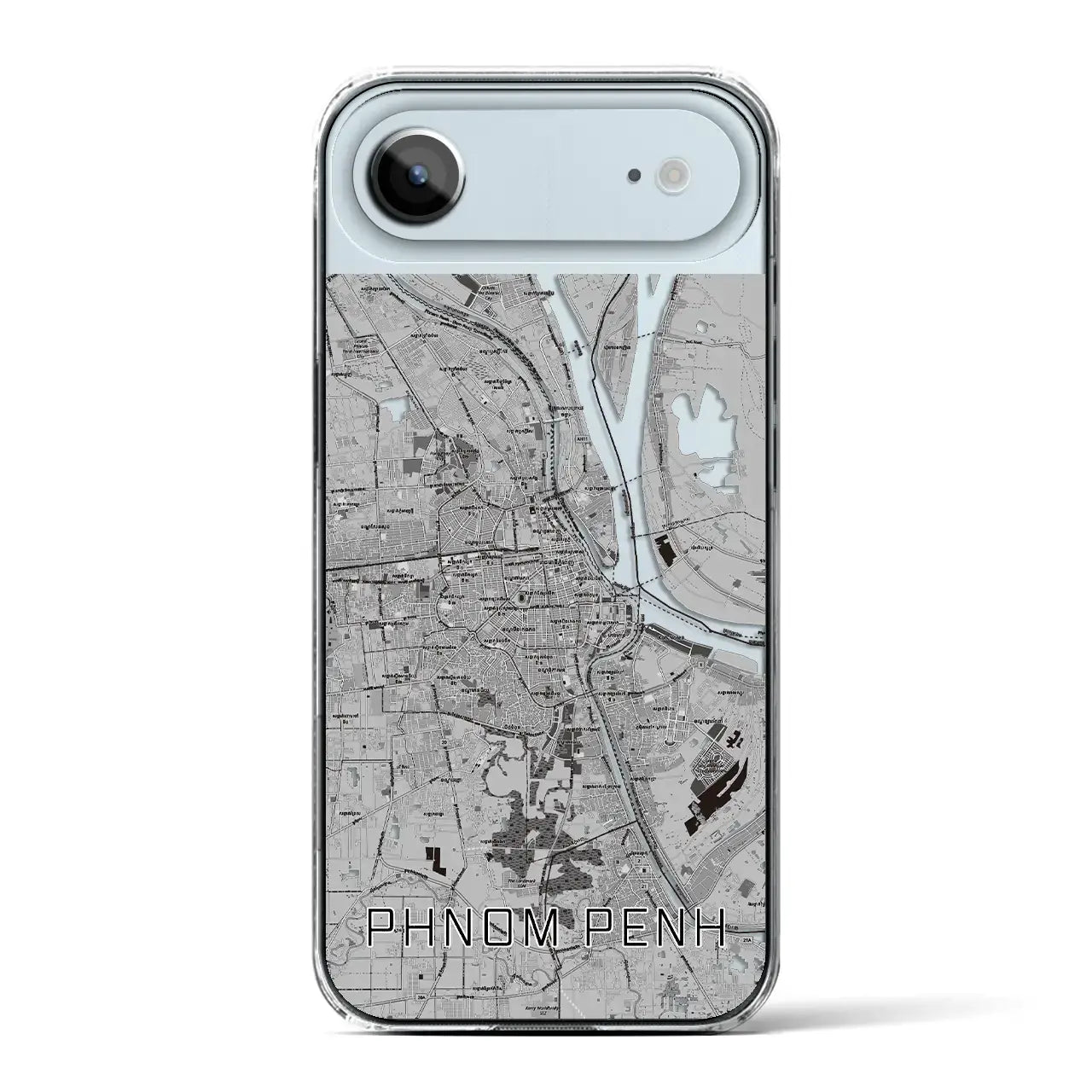 【プノンペン(カンボジア)】地図柄iPhoneケース(クリアタイプ)