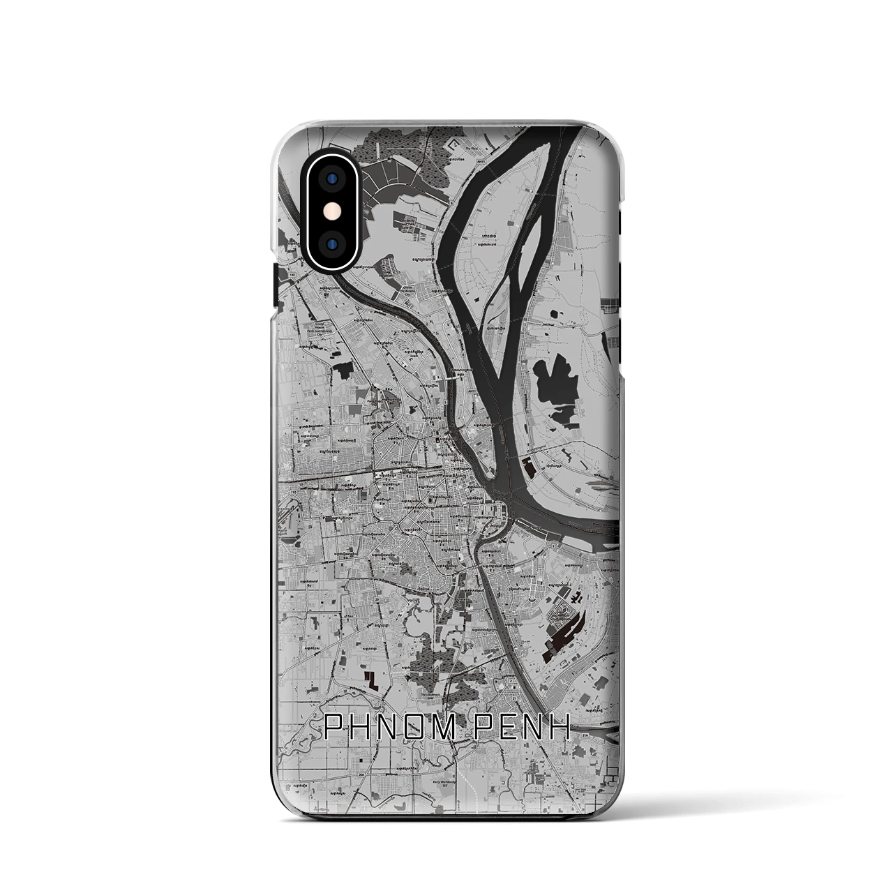 【プノンペン(カンボジア)】地図柄iPhoneケース(クリアタイプ)