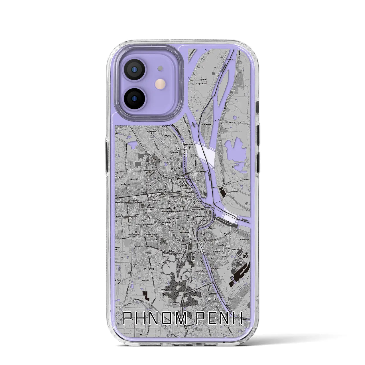 【プノンペン(カンボジア)】地図柄iPhoneケース(MagSafeタイプ)