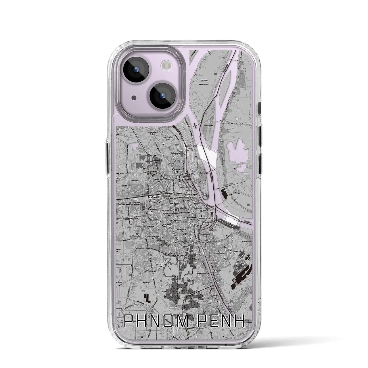【プノンペン(カンボジア)】地図柄iPhoneケース(MagSafeタイプ)