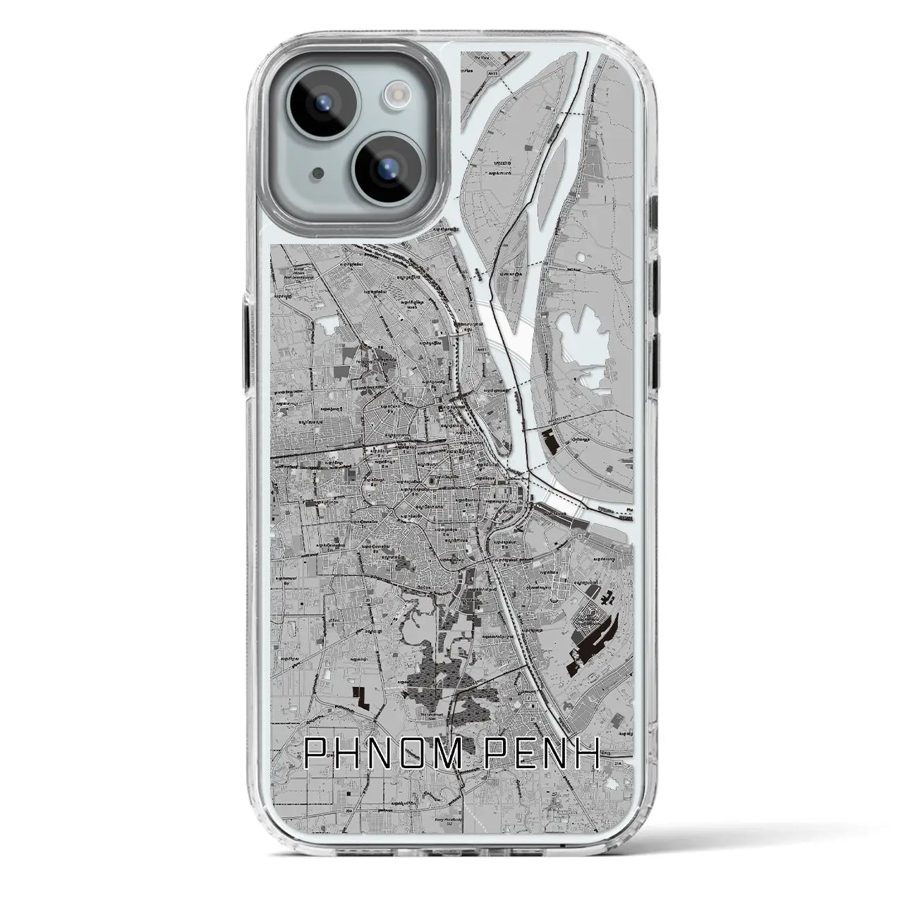 【プノンペン(カンボジア)】地図柄iPhoneケース(MagSafeタイプ)