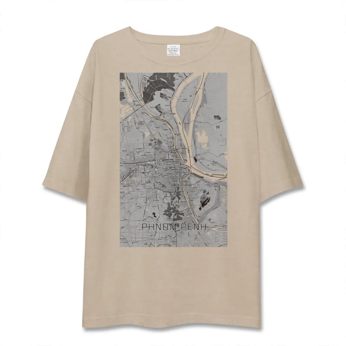 【プノンペン(カンボジア)】地図柄ビッグシルエットTシャツ