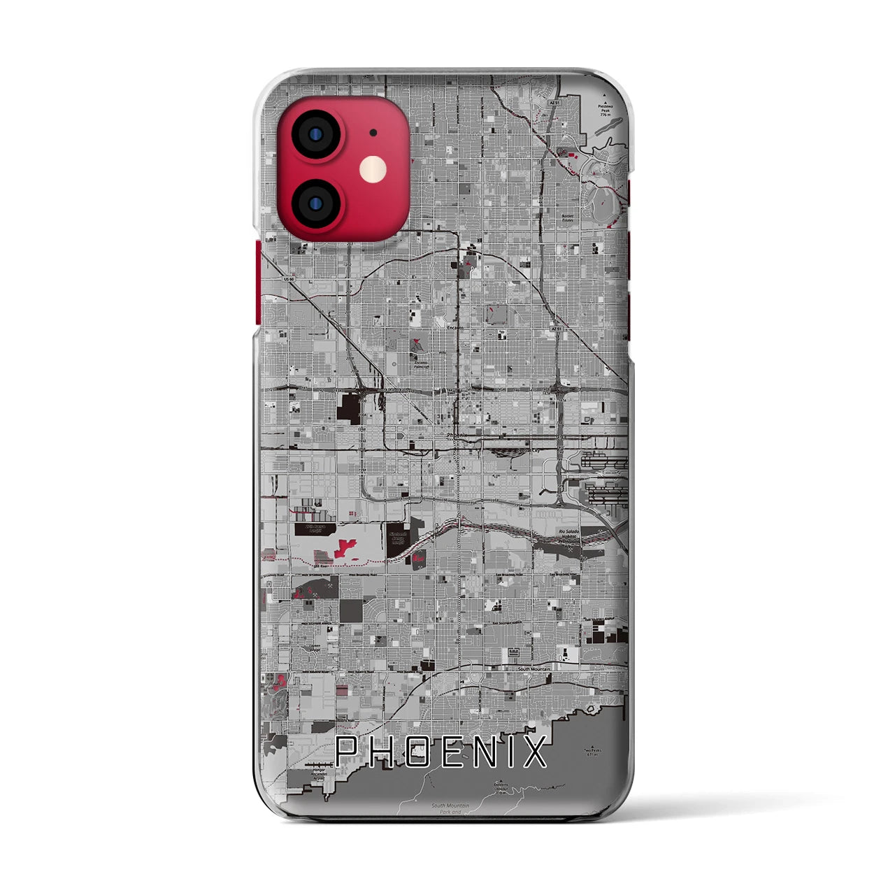 【フェニックス(アメリカ)】地図柄iPhoneケース(クリアタイプ)