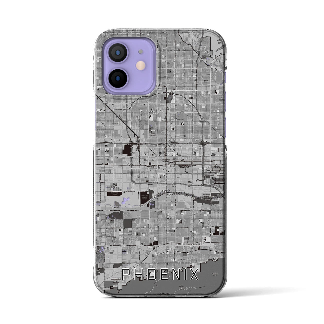 【フェニックス(アメリカ)】地図柄iPhoneケース(クリアタイプ)