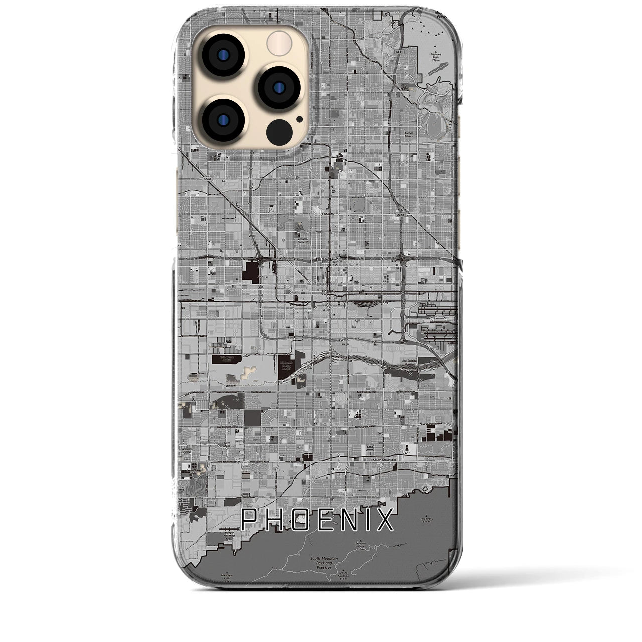 【フェニックス(アメリカ)】地図柄iPhoneケース(クリアタイプ)