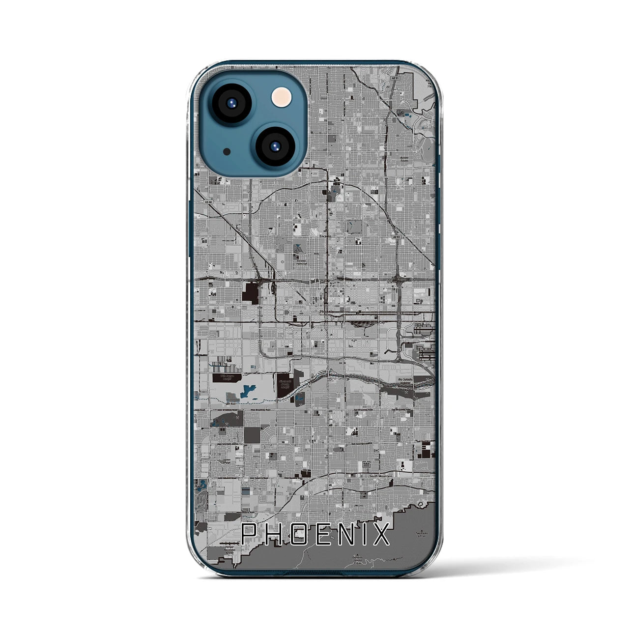 【フェニックス(アメリカ)】地図柄iPhoneケース(クリアタイプ)