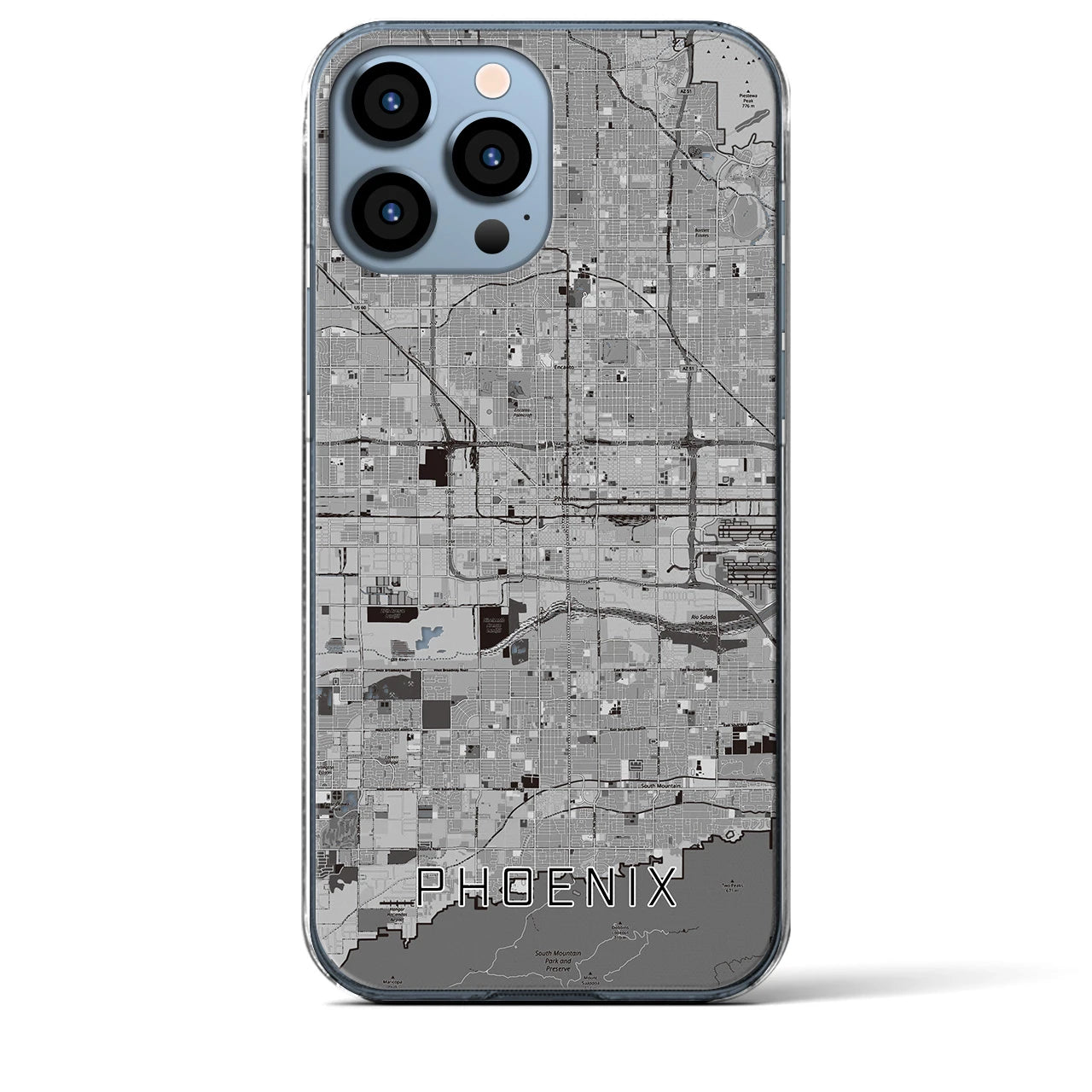 【フェニックス(アメリカ)】地図柄iPhoneケース(クリアタイプ)