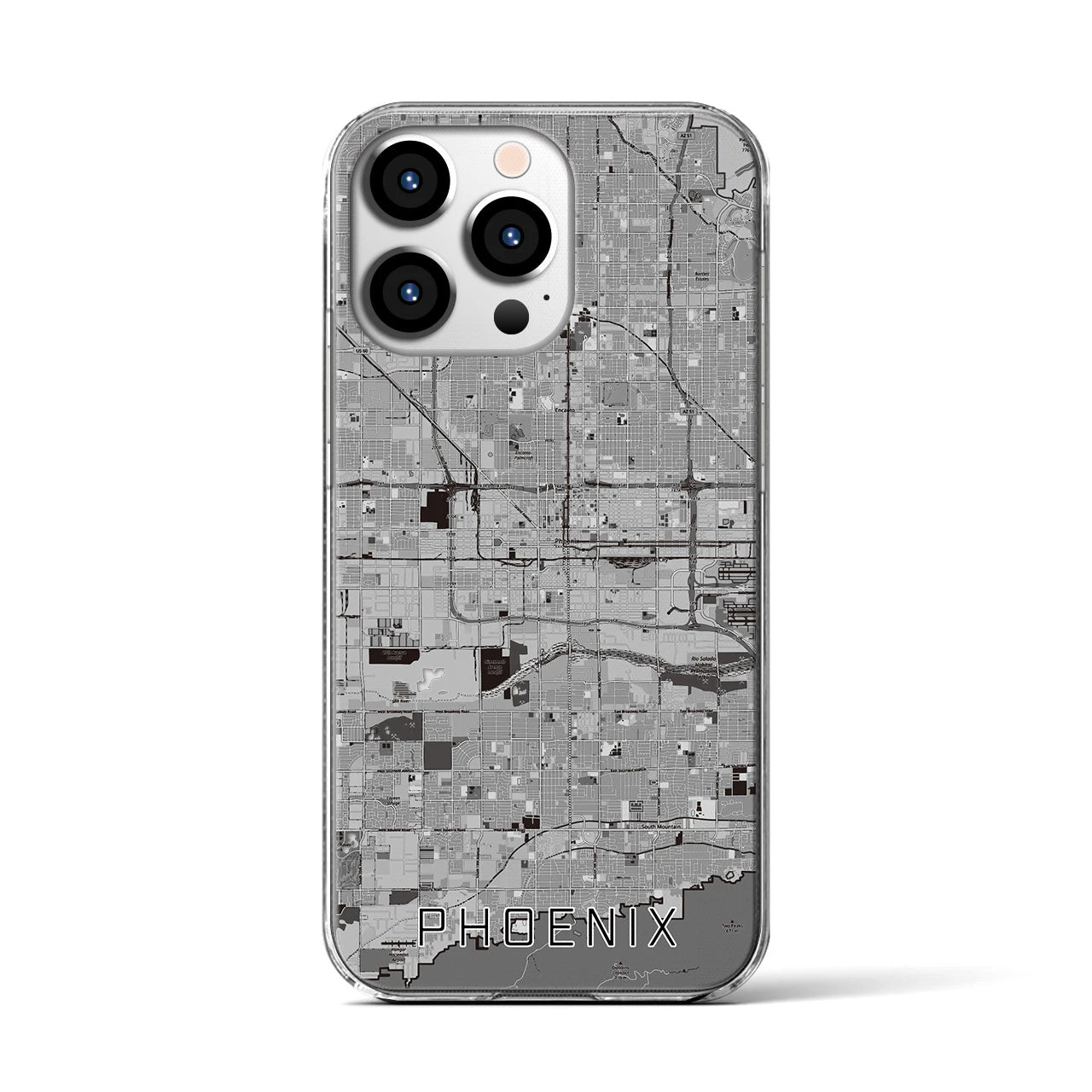 【フェニックス(アメリカ)】地図柄iPhoneケース(クリアタイプ)