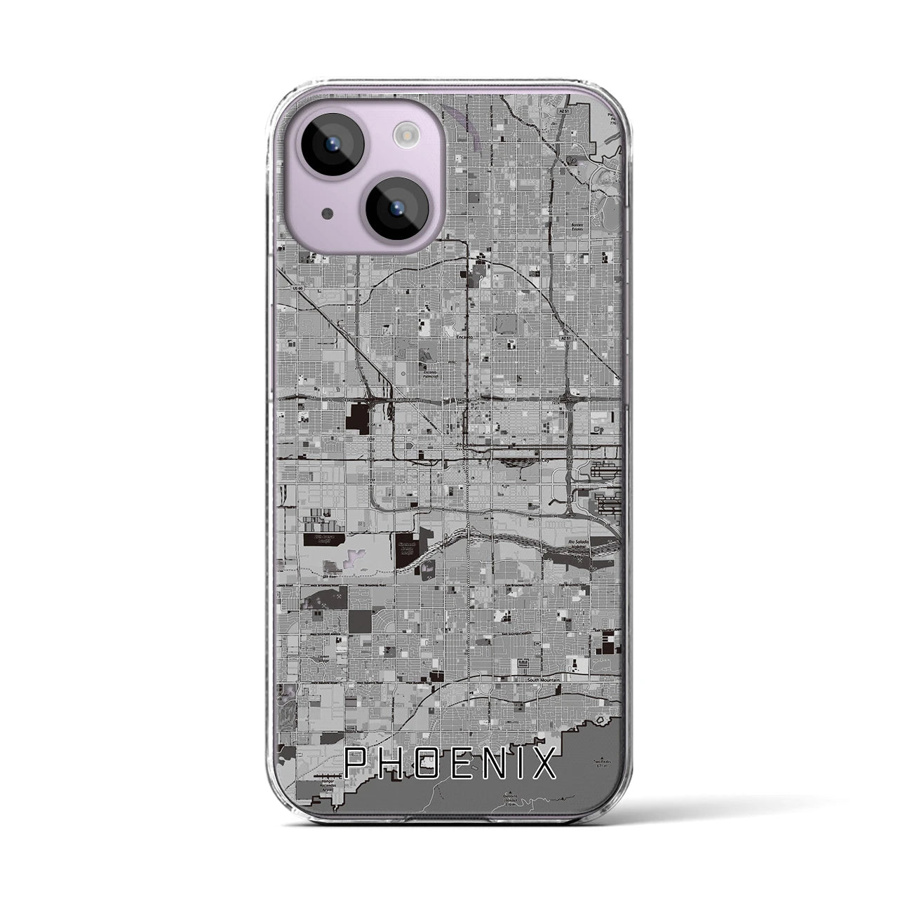 【フェニックス(アメリカ)】地図柄iPhoneケース(クリアタイプ)