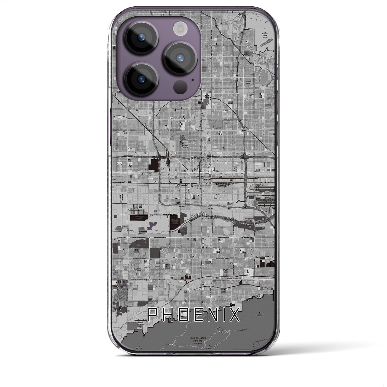 【フェニックス(アメリカ)】地図柄iPhoneケース(クリアタイプ)