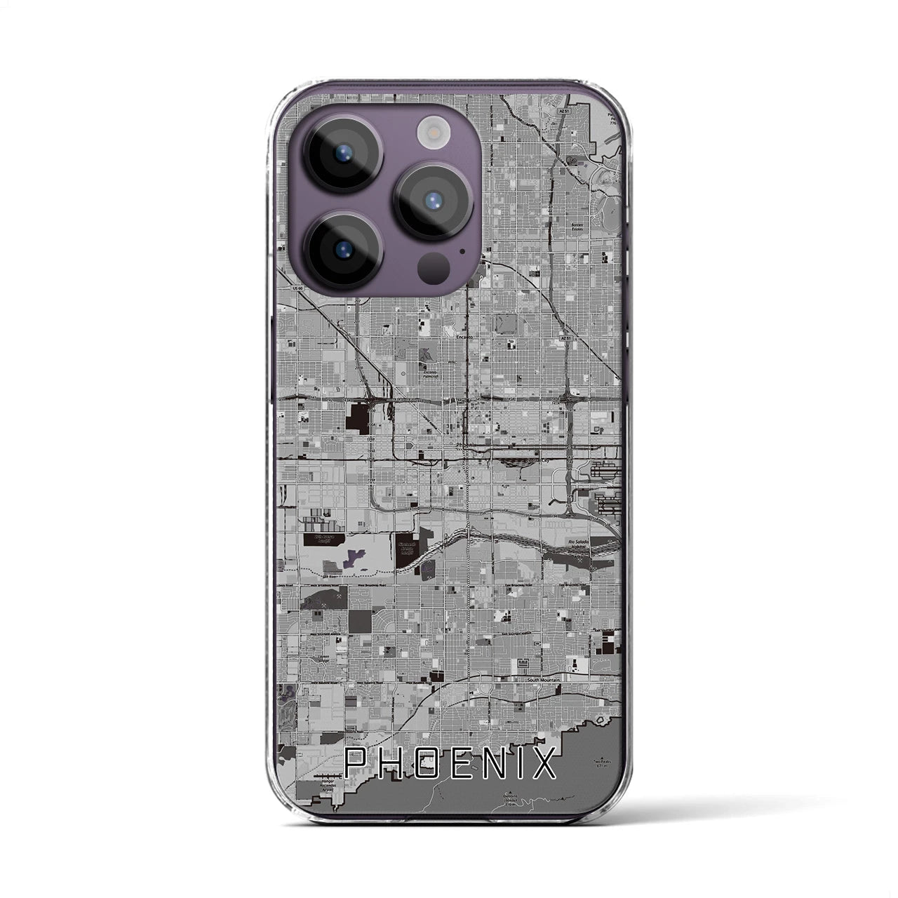 【フェニックス(アメリカ)】地図柄iPhoneケース(クリアタイプ)