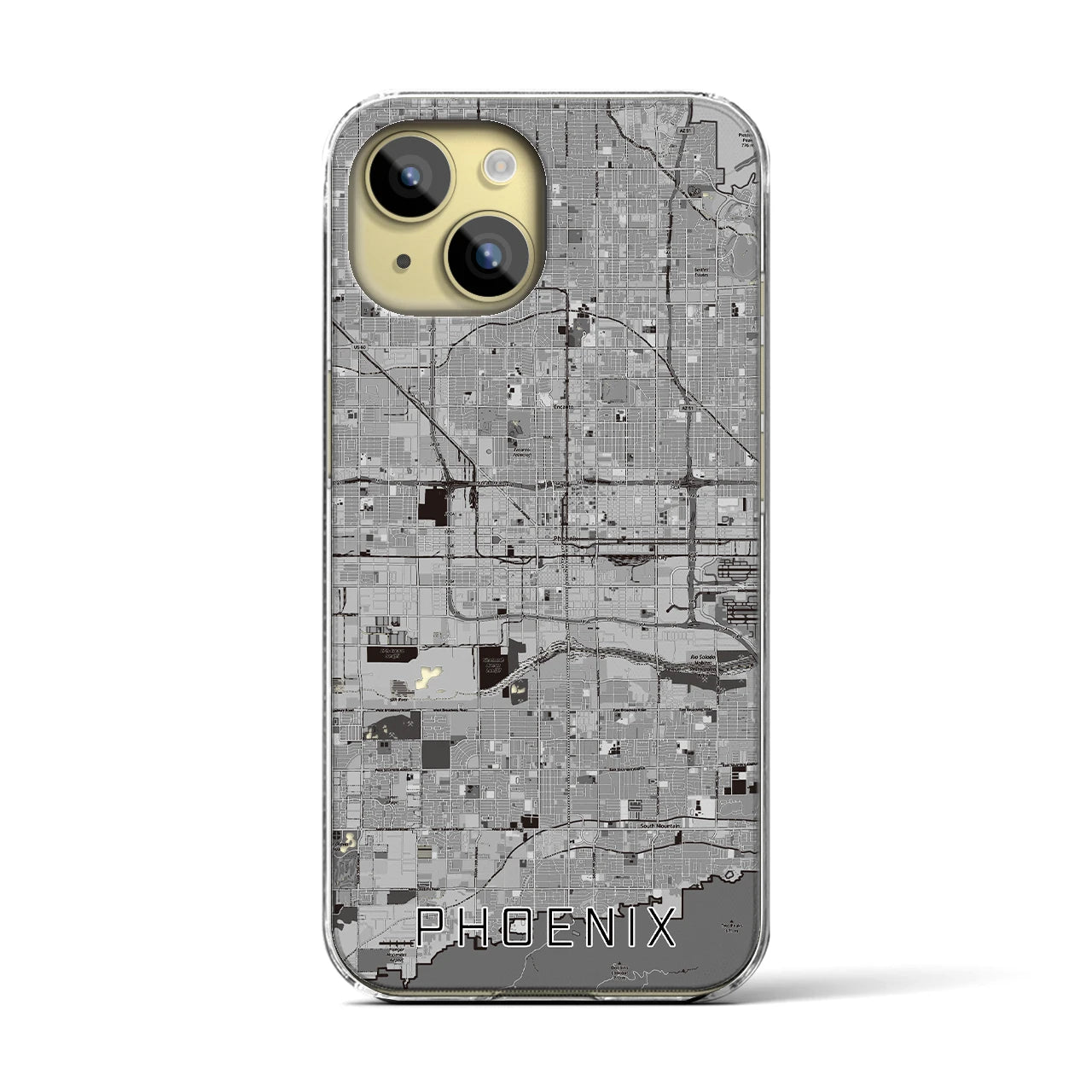 【フェニックス(アメリカ)】地図柄iPhoneケース(クリアタイプ)