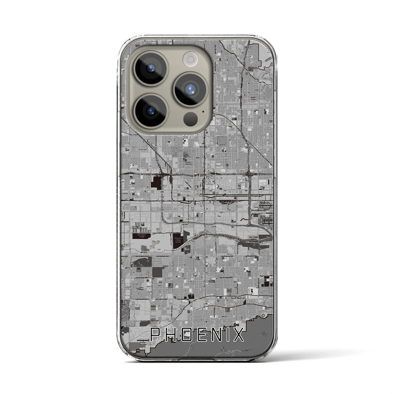 【フェニックス(アメリカ)】地図柄iPhoneケース(クリアタイプ)