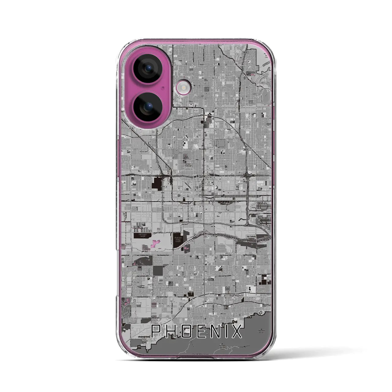 【フェニックス(アメリカ)】地図柄iPhoneケース(クリアタイプ)