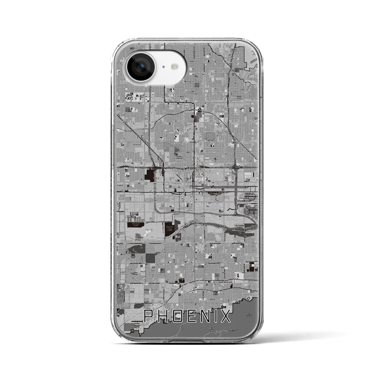 【フェニックス(アメリカ)】地図柄iPhoneケース(クリアタイプ)