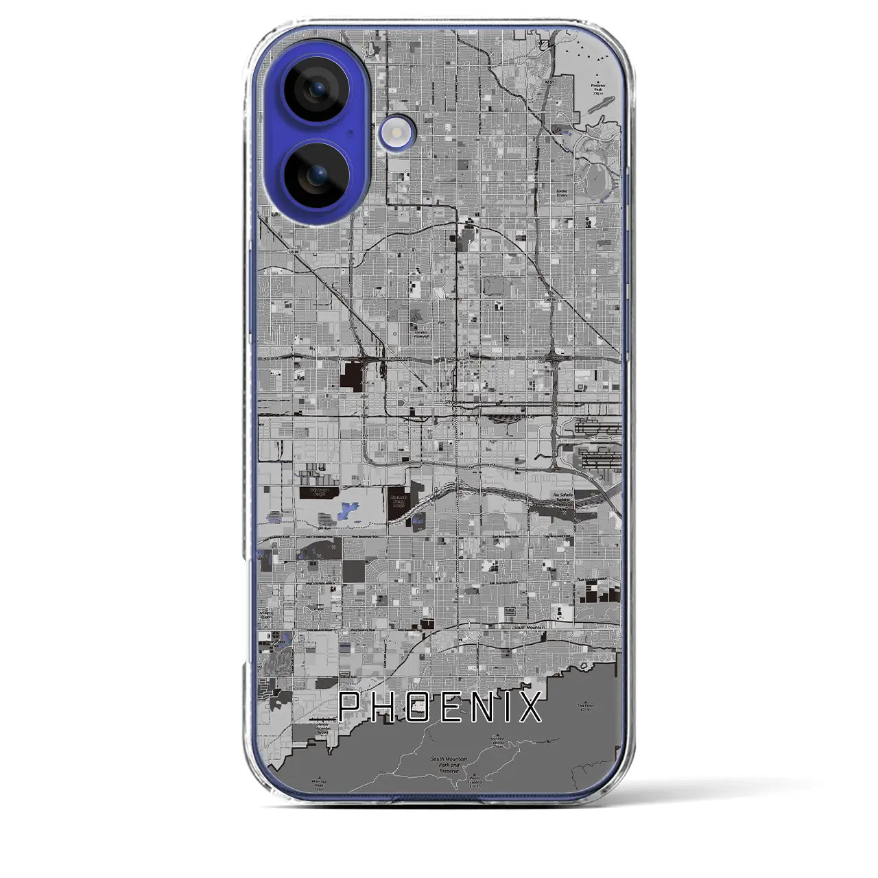 【フェニックス(アメリカ)】地図柄iPhoneケース(クリアタイプ)