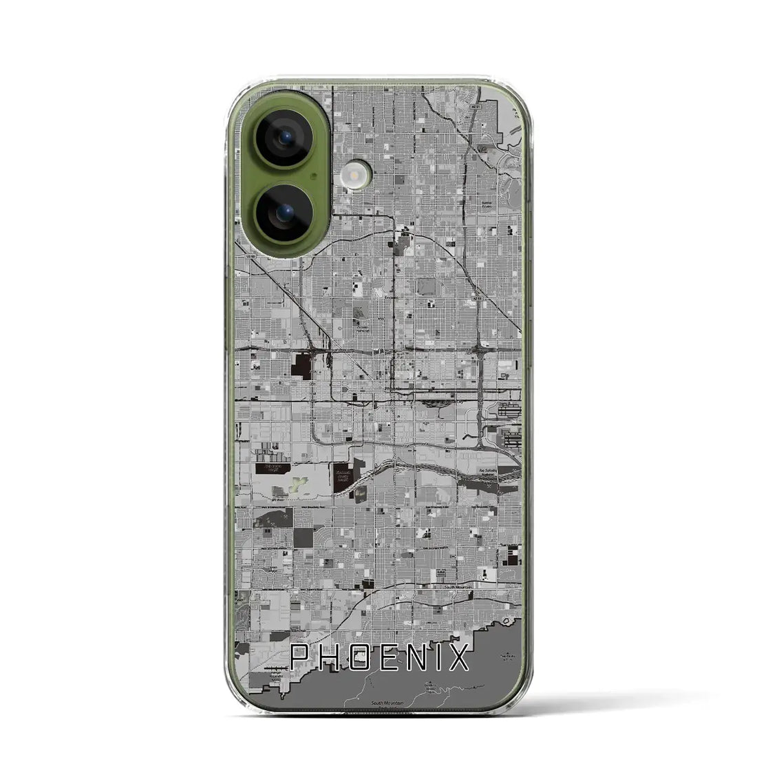 【フェニックス(アメリカ)】地図柄iPhoneケース(クリアタイプ)モノトーン・iPhone 17 Pro Max 用