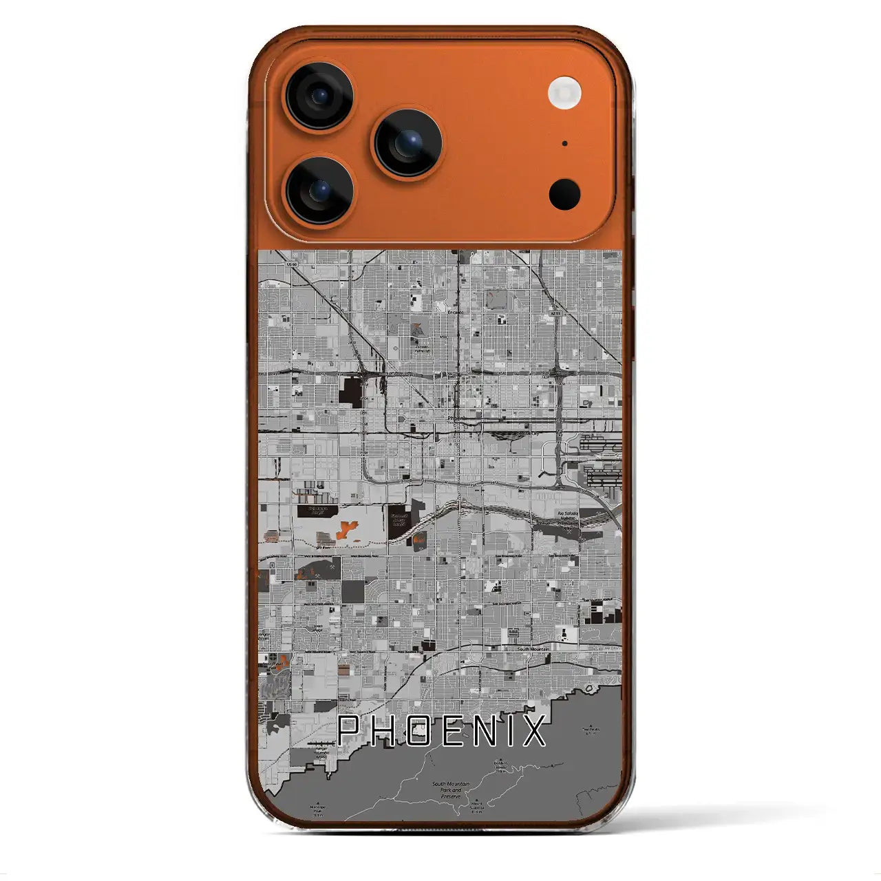 【フェニックス(アメリカ)】地図柄iPhoneケース(クリアタイプ)モノトーン・iPhone 17 Pro Max 用