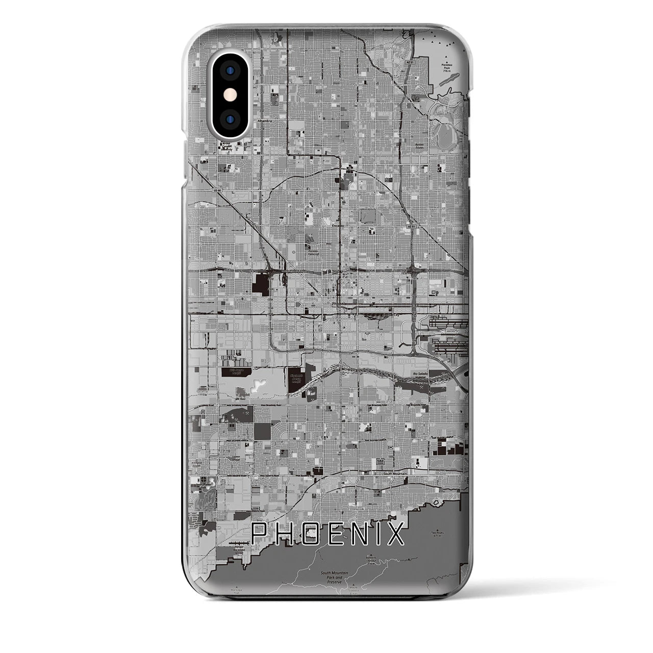 【フェニックス(アメリカ)】地図柄iPhoneケース(クリアタイプ)