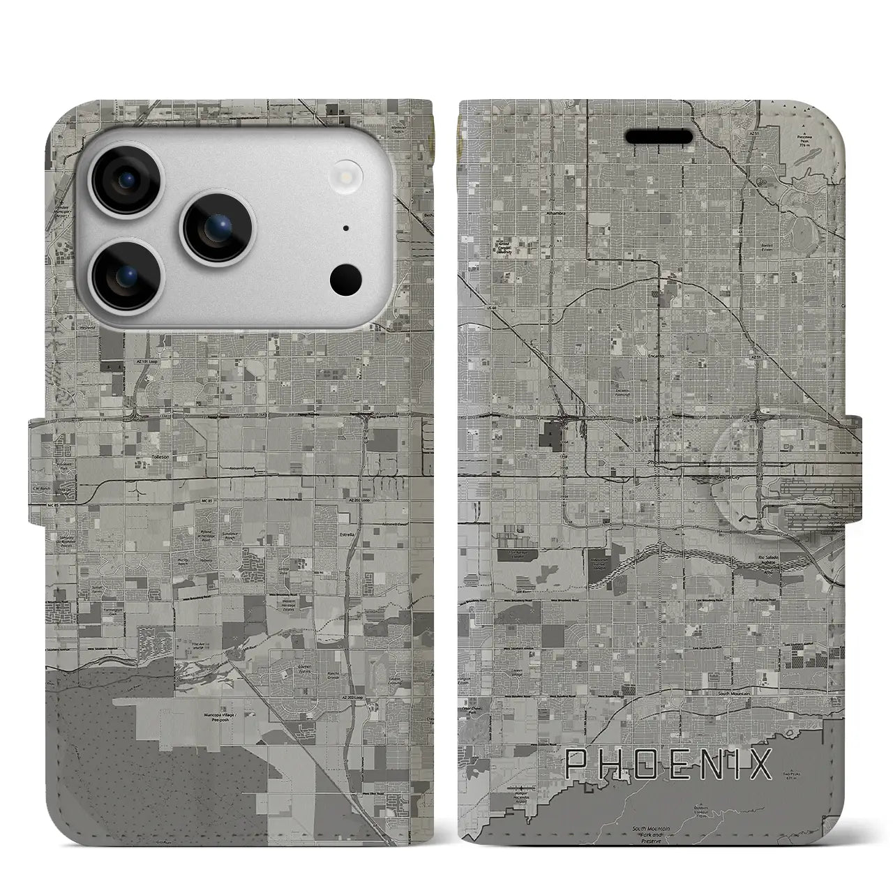 【フェニックス(アメリカ)】地図柄iPhoneケース(手帳タイプ)