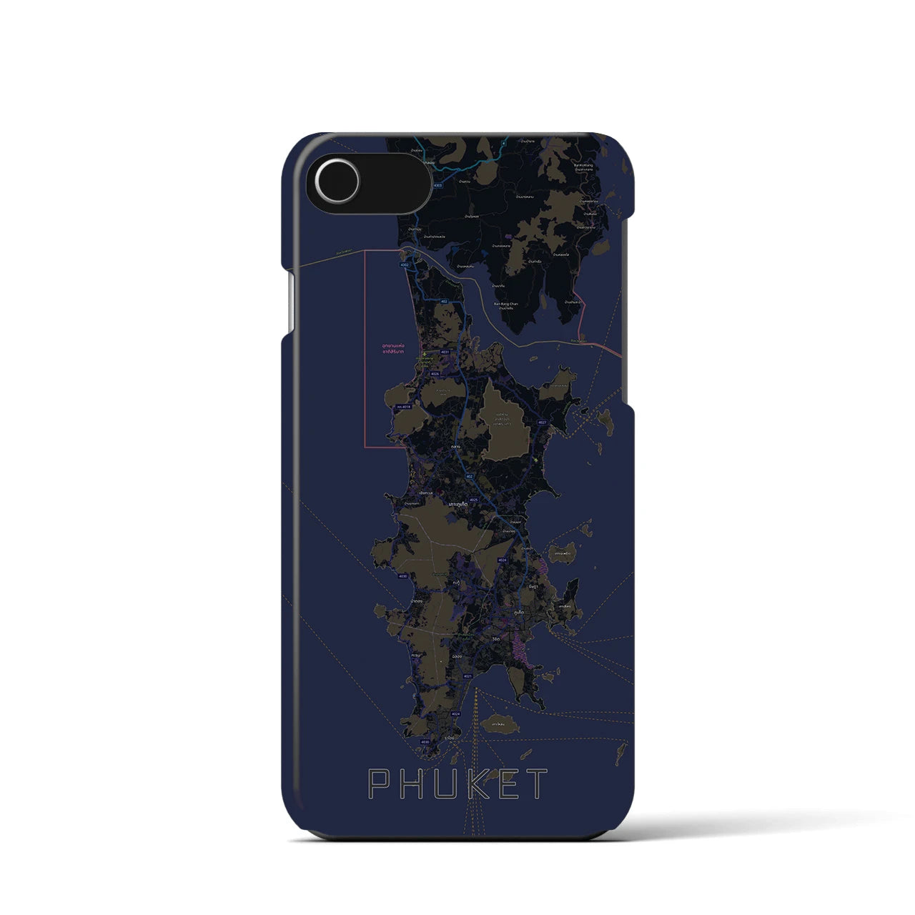 【プーケット(タイ)】地図柄iPhoneケース(バックカバータイプ)