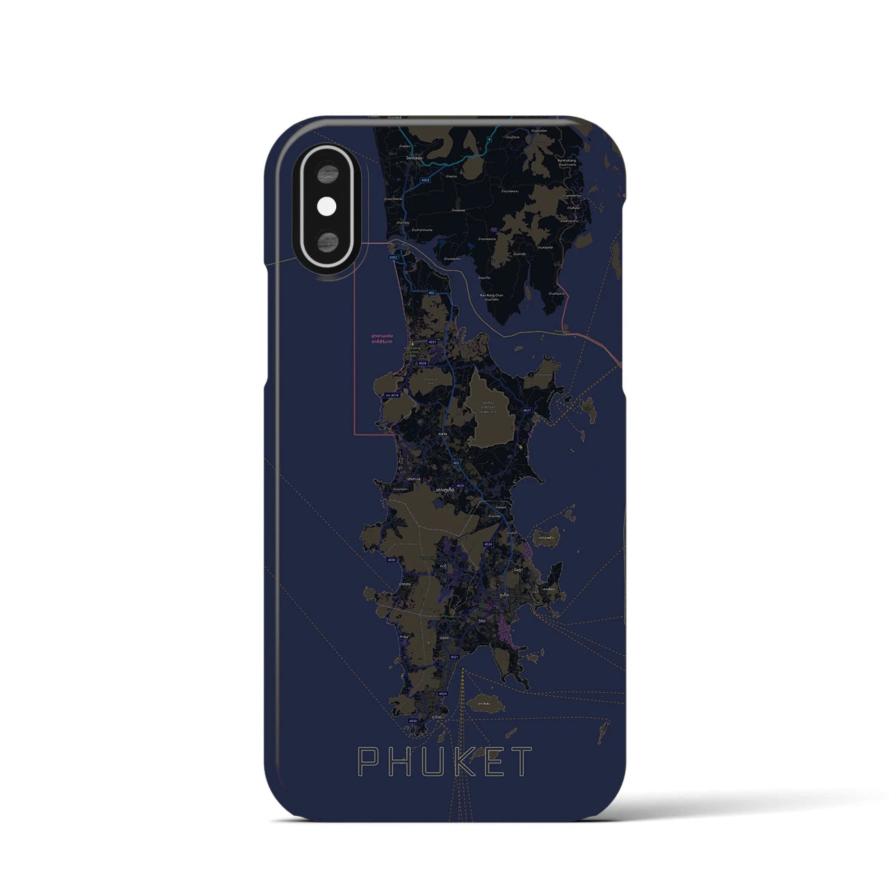 【プーケット(タイ)】地図柄iPhoneケース(バックカバータイプ)