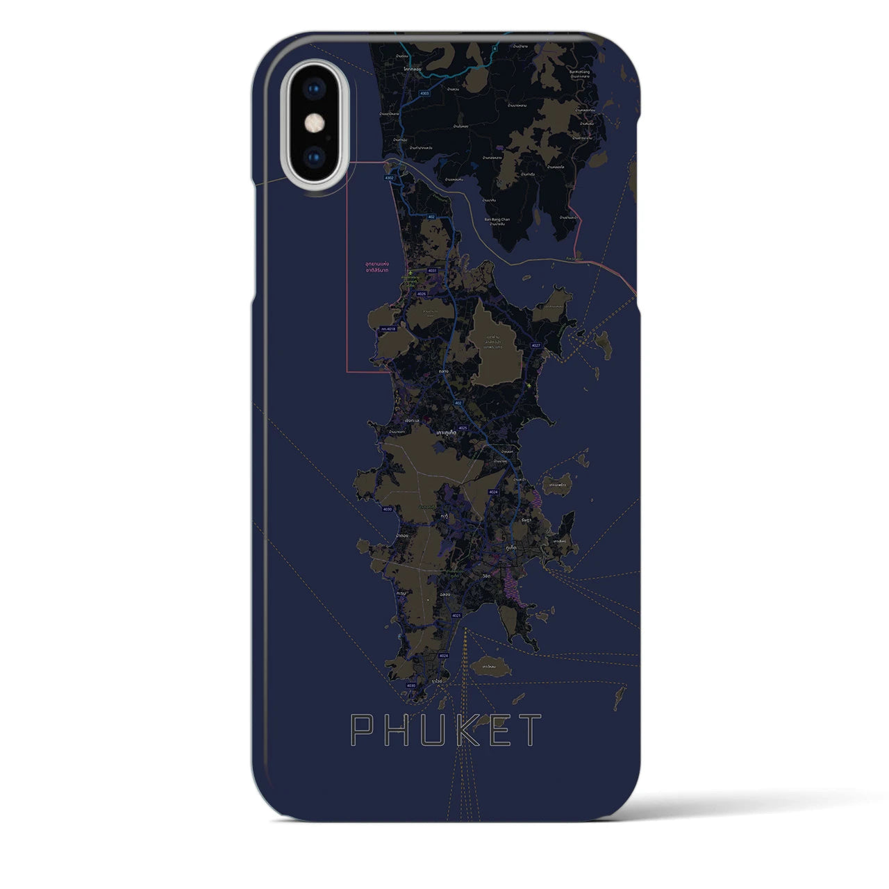 【プーケット(タイ)】地図柄iPhoneケース(バックカバータイプ)