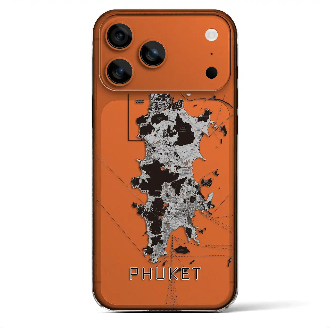 【プーケット(タイ)】地図柄iPhoneケース(クリアタイプ)モノトーン・iPhone 17 Pro Max 用