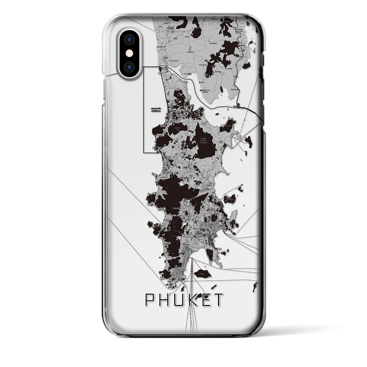 【プーケット(タイ)】地図柄iPhoneケース(クリアタイプ)