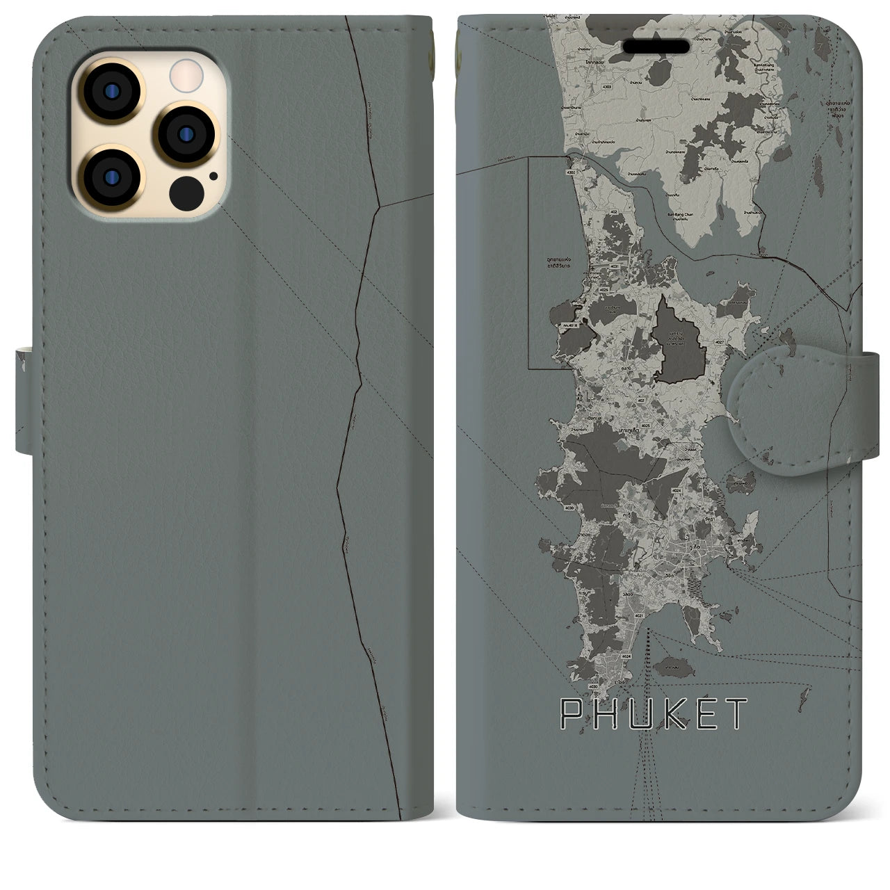 【プーケット(タイ)】地図柄iPhoneケース(手帳タイプ)