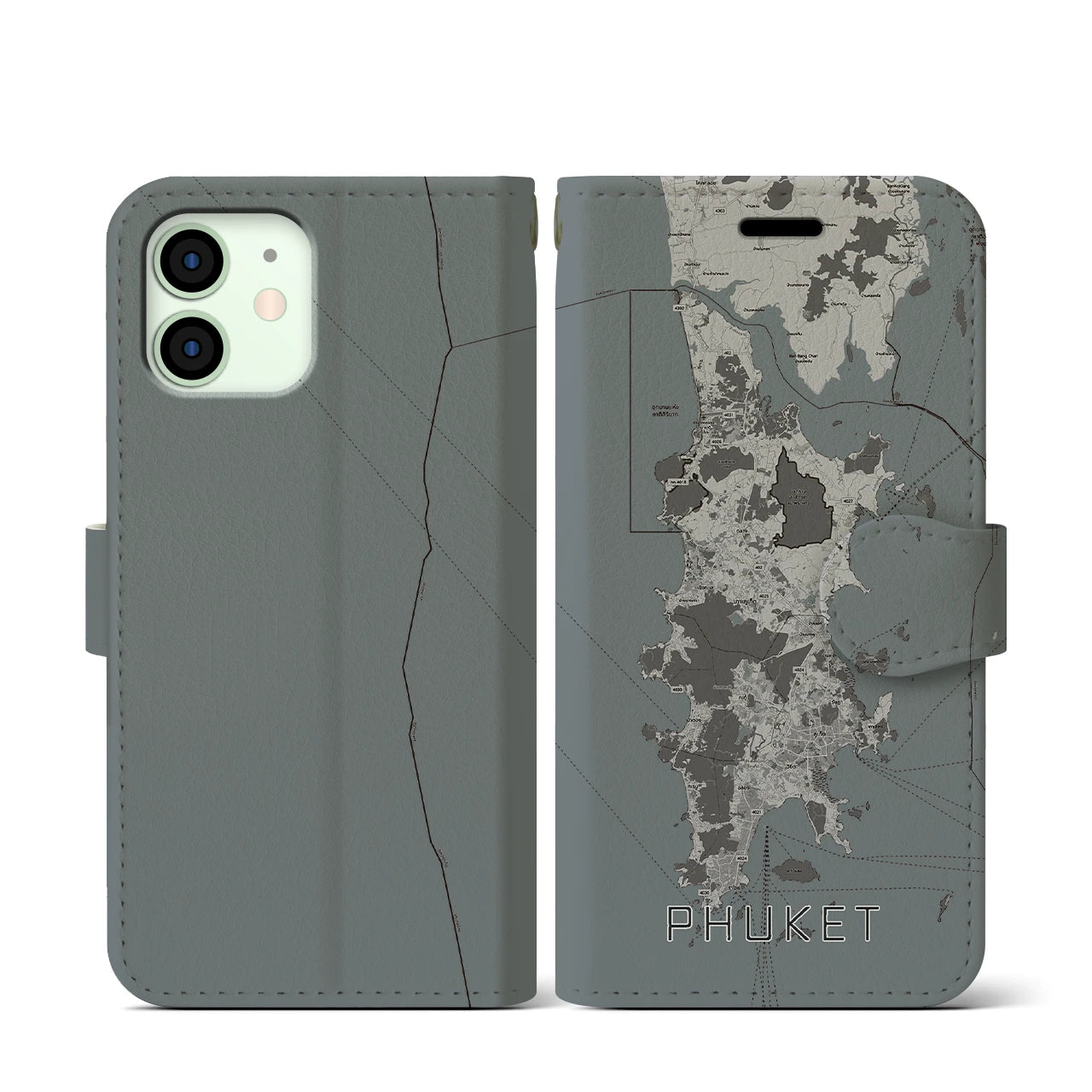 【プーケット(タイ)】地図柄iPhoneケース(手帳タイプ)