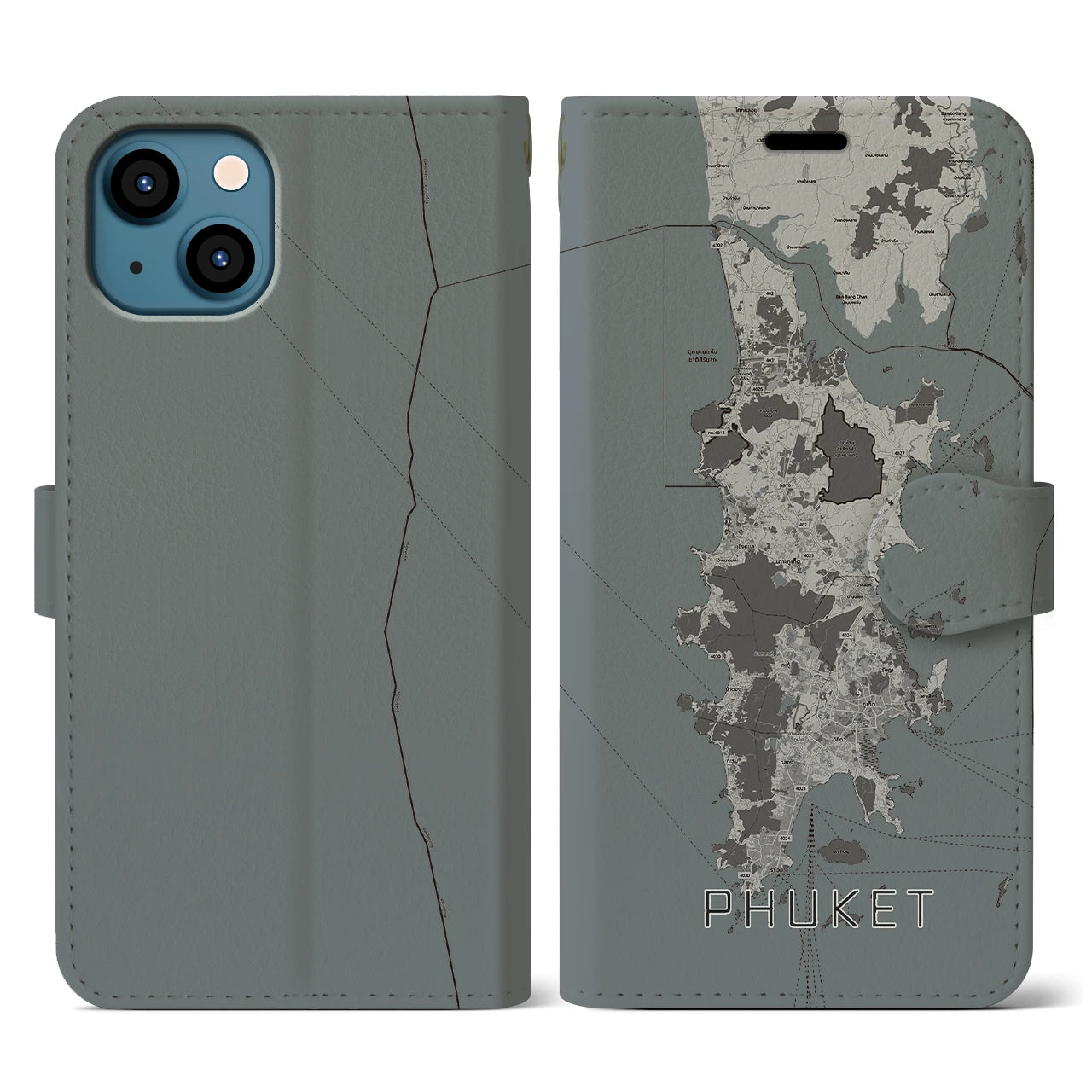 【プーケット(タイ)】地図柄iPhoneケース(手帳タイプ)